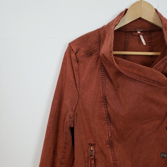 Free People Burnt Orange Rust Asymmetrical Moto M - Picture 4 of 8